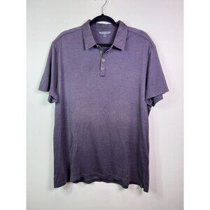 John Varvatos Men Sz XL Purple Lightweight Stretch Casual Polo Shirt Silk Cotton